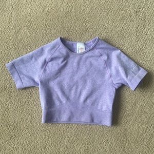 Boohoo- purple cropped workout tee size medium
